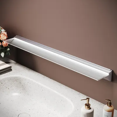 Immagine prodotto di Sonni mensola da parete per bagno con ripiano 13 x 90 cm, color argento, sensore di movimento, vetro temperato spesso 8 mm