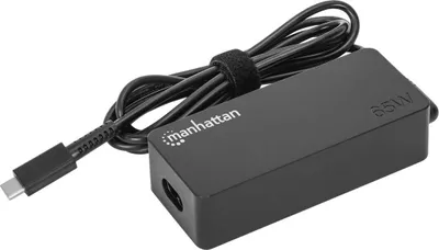 Immagine prodotto di Alimentatore per laptop Manhattan USB-C Power Delivery 65 W Cavo di alimentazione UE staccabile integrato