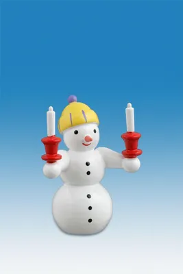 Produktbild von Holzfigur Schneemann mit Kerzen Höhe 6,5cm NEU