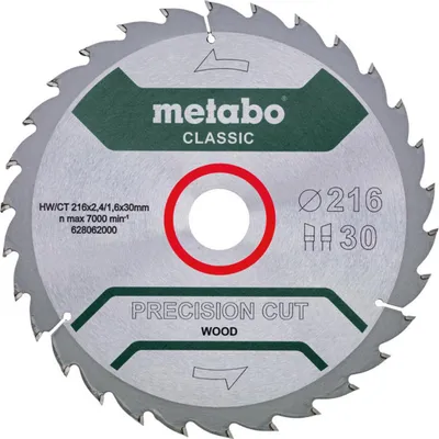 Produktbild von Metabo Sägeblatt precision cut wood - classic, 216x30, Z30 WZ 22°