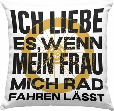 Produktbild von Trendation - Fahrradfahrer Geschenk Deko-Kissen mit Füllung 40x40 mit Spruch Rennrad Mountainbike Geschenkidee Radfahrer (Blau)