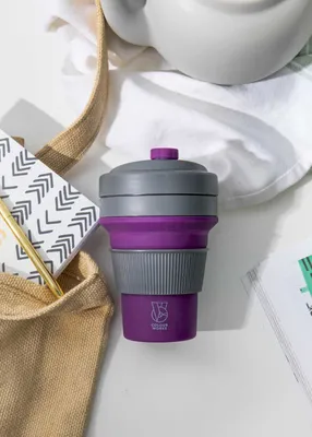 Obrázek produktu pro Silikonový skládací cestovní hrnek Colourworks 350 ml. Fialový