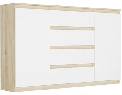 Obrázek produktu pro Komoda 160 cm zásuvky dveře skříňka FRAMIRE R-160-S4 sonoma mix