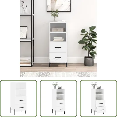 Obrázek produktu pro The Living Store Příborník bílý 34,5x34x90 cm Materiál na bázi dřeva