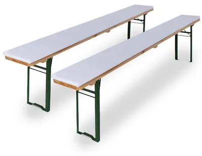 Produktbild von Beautissu 2er Set Bierbank Auflage Konstanz, 2x25x220cm Sitzpolster für Bierbank