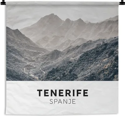 Produktbild von MuchoWow® Wandteppich Wandbehang Teneriffa - Spanien - Berge 90x90 cm Tapisserie Dekoration Wandtuch - Wandaufhänger
