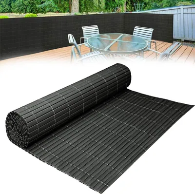 Produktbild von LARS360 90x400cm PVC Sichtschutzmatte Sichtschutzzaun Bambus - Zaun Sichtschutz Windschutz Blickdicht fur Garten, Balkon und Terrasse, Anthrazit