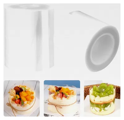 Produktbild von Tortenrandfolie, 2 Stück, 6 cm x 10 m, transparente Acetatfolie für die Dekoration von Kuchen, DIY-Backen und Schokoladenmousse