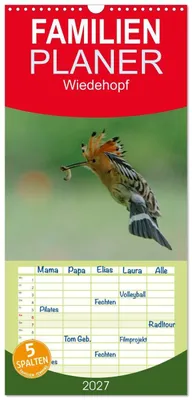 Produktbild von Familienplaner 2027 - Wiedehopf mit 5 Spalten (Wandkalender, 21 x 45 cm) CALVENDO
