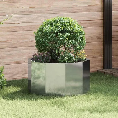 Image de Maison Exclusive - Bac à plantes argenté 60 x 60 x 35 cm Acier galvanisé