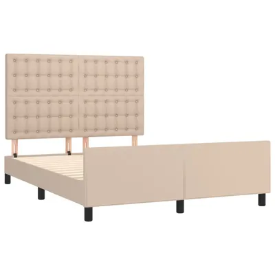 Produktbild von Bettgestell mit Kopfteil Cappuccino-Braun 140x200 cm Kunstleder