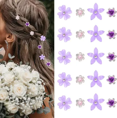 Imagen del producto de INF Elegante Juego de Accesorios para el Cabello con Pedrería - 20 Piezas Violeta