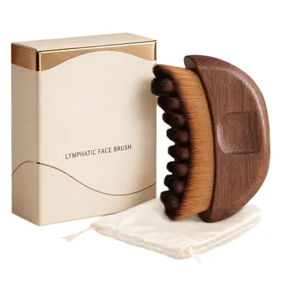 Produktbild von (Geschenkbox).Gesichts-Lymphmassagebürste mit Holzgriff, weichen Borsten, speziell für die Gesichtspflege entwickelt