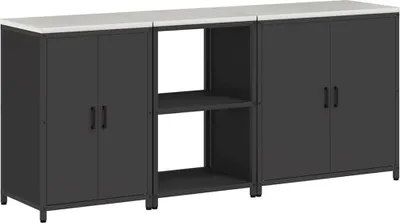 Produktbild von Aufbewahrungsset für die Küche mit Regal mit Tür 3 pcs Schwarz