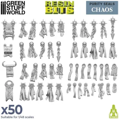 Produktbild von Green Stuff World, Reinheitssiegel Chaos 3D-Druckset aus Resin, 1/48