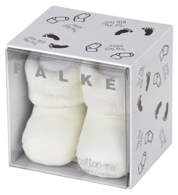 Produktbild von FALKE Unisex Baby Socken Erstling B SO Baumwolle einfarbig 1 Paar, Weiß (Off-Whi