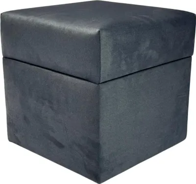 Zdjęcie produktu dla Pufa otwierana kwadratowa ELEMENT 40x40 cm delikatny łatwoczyszczący welur trudnopalny ze schwokiem stylowa antracytowa