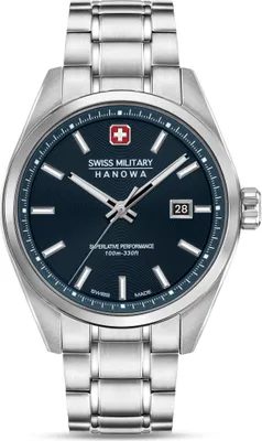 Produktbild von SWISS MILITARY HANOWA Herrenuhr Quarzuhr silber / blau onesize Herren 41 SMWGH0004103, SMWGH0004110