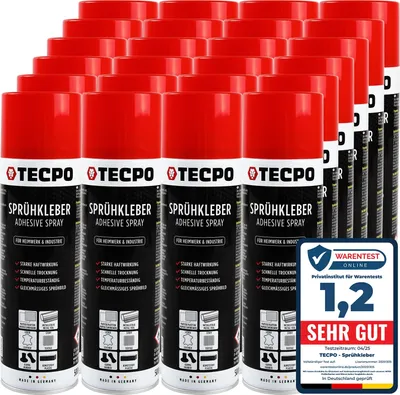 Produktbild von TECPO 24x Sprühkleber, 500ml Industriekleber, Kontaktkleber Alleskleber