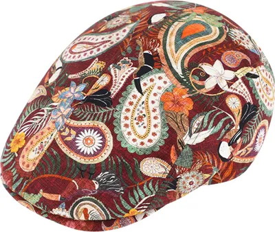 Fiebig Bunte Sommer-Flatcap in Paisley-Print  in rot