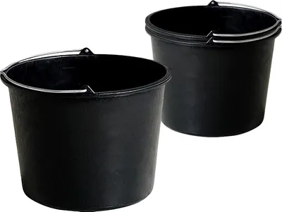 Produktbild von Baueimer 20 Liter Schwarz Putzeimer Literskala : 3 Stück