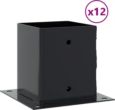 Zdjęcie produktu dla vidaXL Wspornik słupka kwadratowy 12 sztuk 121x121mm stal malowana proszkowo