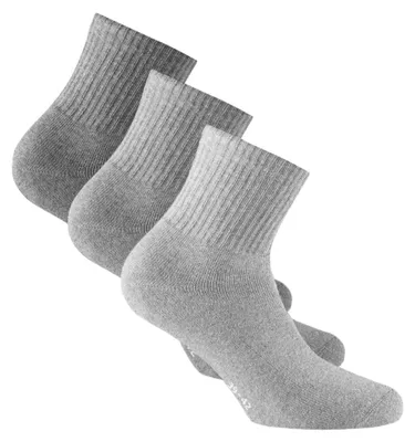 Produktbild von Rohner Basic Uni Quarter Socken, 3er Pack - Sport Quarter, Baumwollmischung, einfarbig Grau 39-42