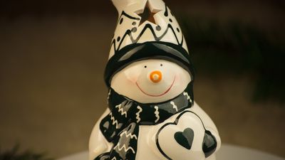 Schneemann Windlicht Friedolin Teelichthalter Kerzenhalter  Weihnachten