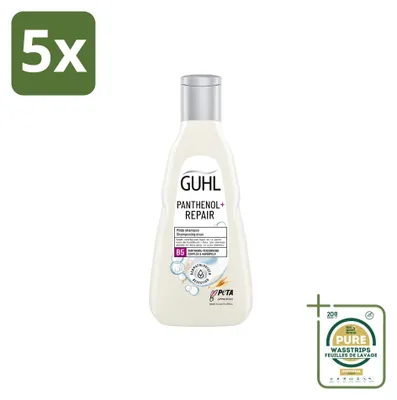 Image de 5 flacons de shampooing réparateur Panthenol+ de Guhl - 250 ml - Pack économique - 5 pièces