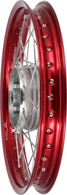 Immagine prodotto di Ruota a raggi 1,6 x 16" Cerchio in alluminio, anodizzato rosso, raggi in acciaio inossidabile - Simson S50, S51, KR51 Schwalbe, SR4