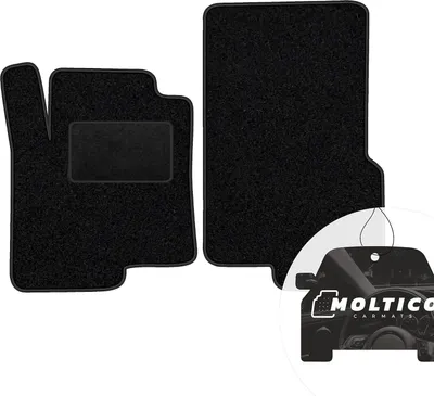 Image de moto-MOLTICO Tapis de sol avant en velours noir Tapis de sol avant en 2 parties pour Smart ForTwo II à partir de 2007