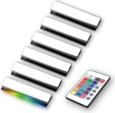 Produktbild von kalb | LED RGB Glaskantenbeleuchtung Vitrinenbeleuchtung Clip Glas 6er Set