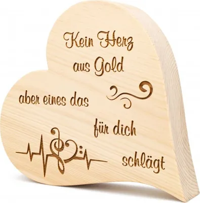 Produktbild von Zirbenherz Kein Herz aus Gold 25cm