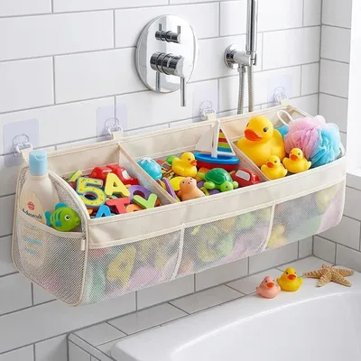 Produktbild von Badespielzeug Organizer 60 cm, 3 Fächer, weiß, für Kinder