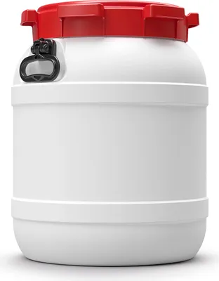 Produktbild von CurTec 55 Liter Weithalsfass Schraubdeckelfass aus HD-PE, rot-weiss