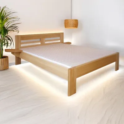 Produktbild von Doppelbett / Gästebett Buche massiv Vollholz natur 114, inkl. Lattenrost - Abmessung 180 x 200 cm