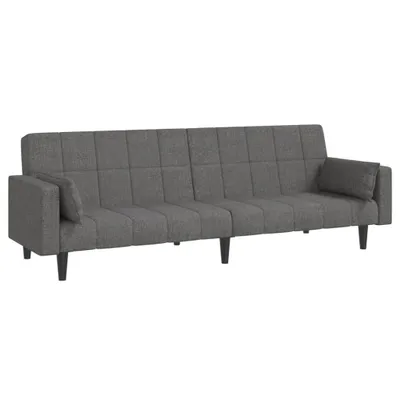 Produktbild von Schlafsofa 2-Sitzer mit 2 Kissen Hellgrau Stoff