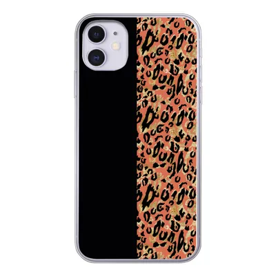 Produktbild von MuchoWow® Handyhülle Schutzhülle Hülle für iPhone 11 Pantherdruck - Gold - Schwarz Silikon Softcase Handy Hülle - Handytasche