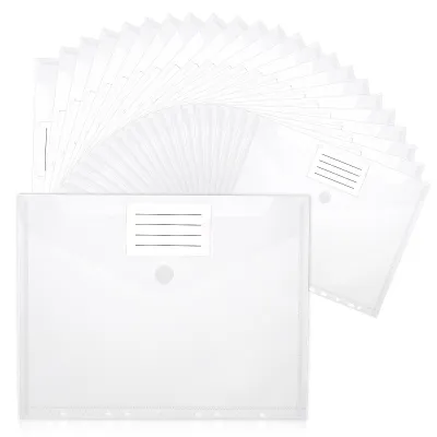 Produktbild von Omgoods – 24 transparente A4-Dokumentenordner mit Perforation