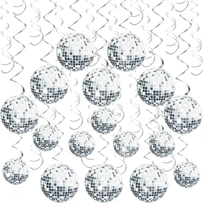 Discobal-Luftschlangen, 7 Stück, silber, hängende Spiralen