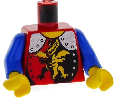 Produktbild von 1x Lego Torso Minifigur Ritter Castle Dragon rot Drache cas016 973pb0105c02