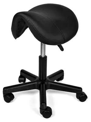 Produktbild von Höhenverstellbarer Sattelhocker mit Rollen, 360° drehbar, Schwarz