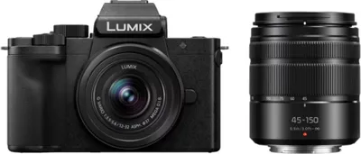 Produktbild von Panasonic Lumix DC-G100D schwarz + H-FS 12-32 + H-FS 45-150 E