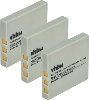 Produktbild von vhbw 3x Akku kompatibel mit Medion Life P43012 Kamera (500 mAh, 3,6 V, Li-Ion)