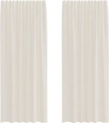 Produktbild von vidaXL Voile Vorhänge mit Stangentaschen 2 Stk. Creme