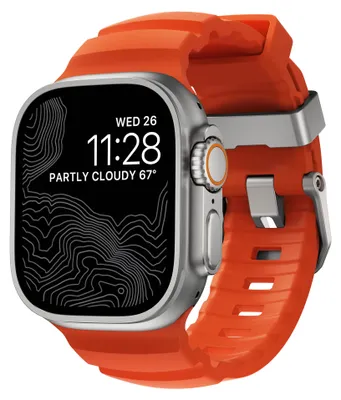 Zdjęcie produktu dla Nomad NM014872858, Pasek od zegarka, Apple, Apple Watch 49mm, 46mm, 45mm, 44mm, and 42mm (Ultra 1-3, Series 1-11, and SE), Tytan, Pomarańczowy, 135 mm