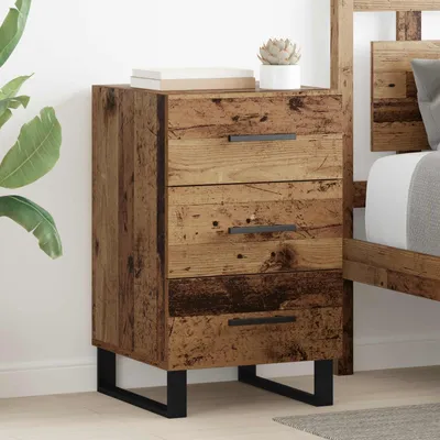 Imagen del producto de vidaXL Mesita de noche de madera reciclada, 40 x 40 x 66 cm, material de madera