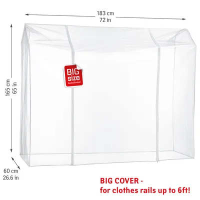 Produktbild von Tatkraft Big Transparente Abdeckung und Staubschutz für Kleiderständer mit Reißverschluss u. Gross Länge 183cm