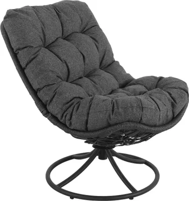 Produktbild von di volio Gartensessel MELIA - schwarz, Lounge Sessel aus PE-Rattan mit Rundfuß, bequem & stabil