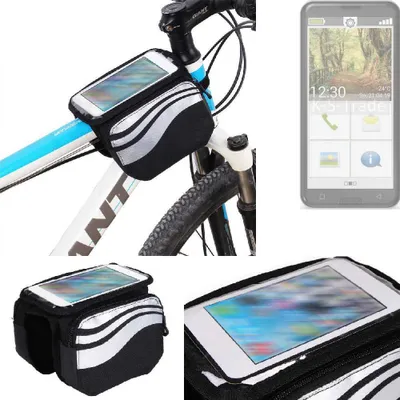 Produktbild von K-S-Trade Rahmentasche Fahrrad-Halterung kompatibel mit Emporia Smart.3 Rahmenhalterung Fahrrad Handyhalterung Fahrradtasche Handy Smartphone